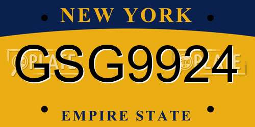GSG9924 New York License Plate