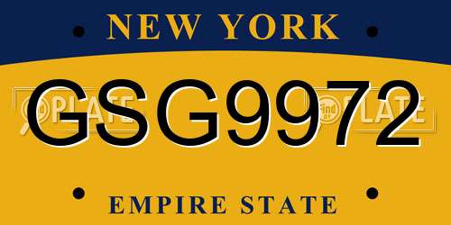 GSG9972 New York License Plate