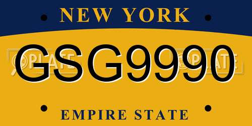 GSG9990 New York License Plate