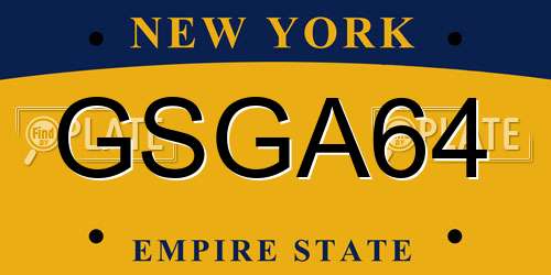 GSGA64 New York License Plate