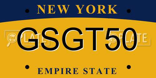 GSGT50 New York License Plate