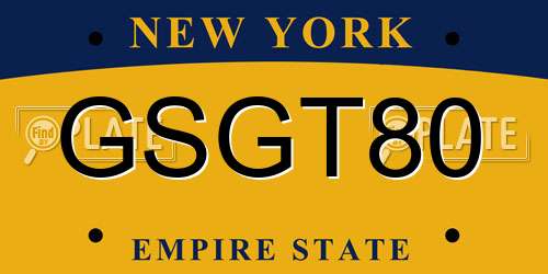 GSGT80 New York License Plate