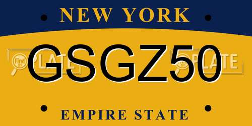 GSGZ50 New York License Plate