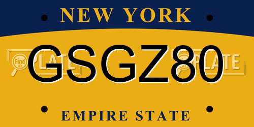GSGZ80 New York License Plate