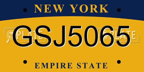 GSJ5065 New York License Plate