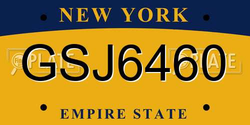 GSJ6460 New York License Plate