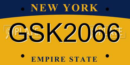 GSK2066 New York License Plate