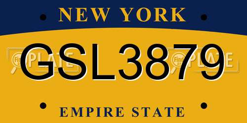 GSL3879 New York License Plate