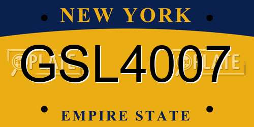 GSL4007 New York License Plate