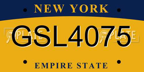 GSL4075 New York License Plate