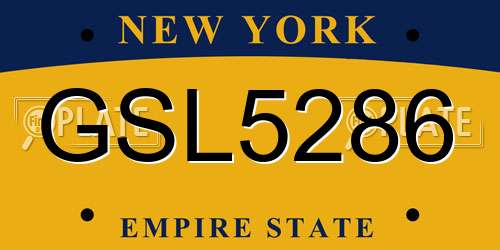 GSL5286 New York License Plate