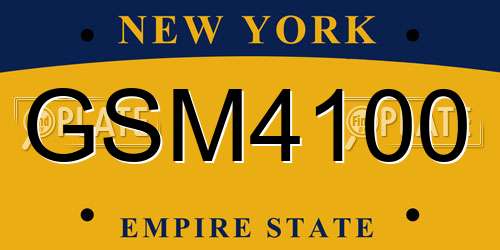 GSM4100 New York License Plate