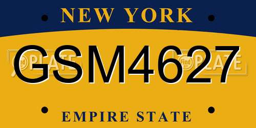 GSM4627 New York License Plate