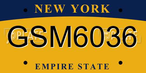 GSM6036 New York License Plate
