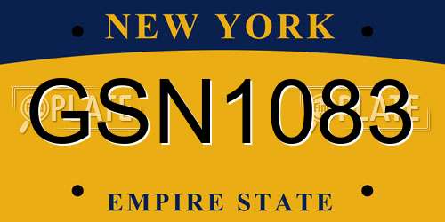 GSN1083 New York License Plate
