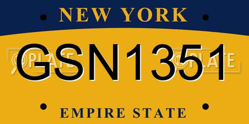 GSN1351 New York License Plate