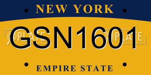 GSN1601 New York License Plate