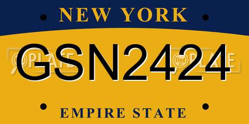 GSN2424 New York License Plate