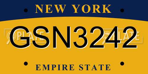 GSN3242 New York License Plate