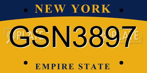 GSN3897 New York License Plate