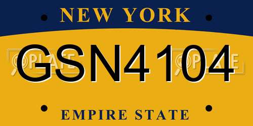 GSN4104 New York License Plate