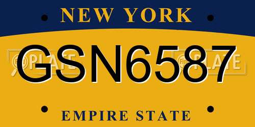 GSN6587 New York License Plate