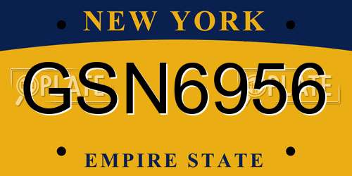 GSN6956 New York License Plate