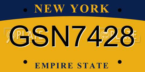 GSN7428 New York License Plate