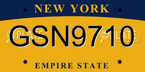 GSN9710 New York License Plate