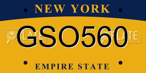 GSO560 New York License Plate