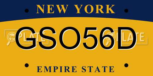 GSO56D New York License Plate
