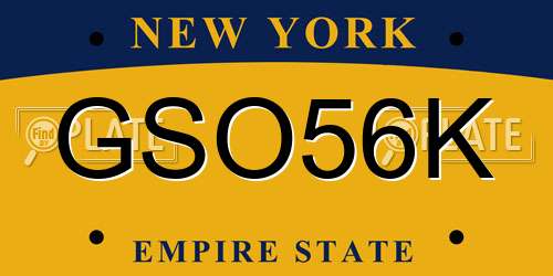 GSO56K New York License Plate