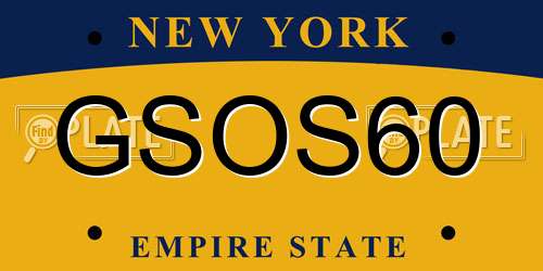GSOS60 New York License Plate