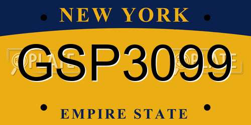 GSP3099 New York License Plate