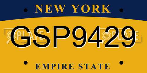 GSP9429 New York License Plate