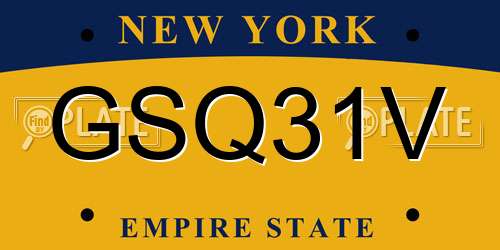 GSQ31V New York License Plate