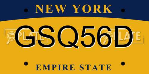GSQ56D New York License Plate