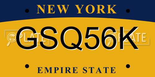 GSQ56K New York License Plate