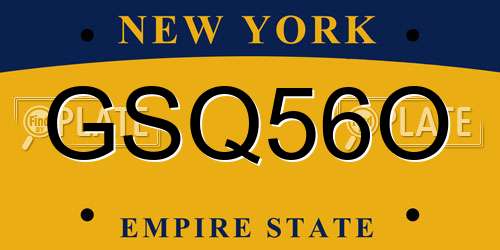 GSQ56O New York License Plate