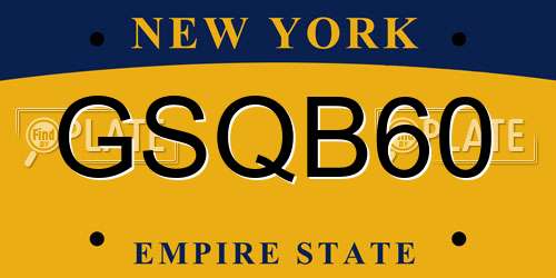 GSQB60 New York License Plate