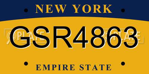GSR4863 New York License Plate