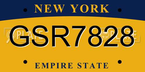 GSR7828 New York License Plate