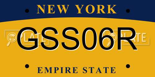 GSS06R New York License Plate