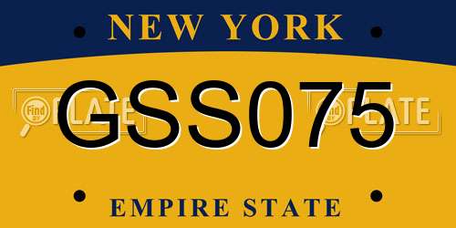 GSS075 New York License Plate