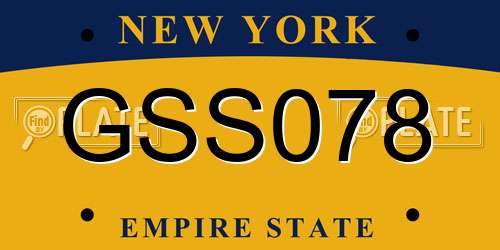 GSS078 New York License Plate