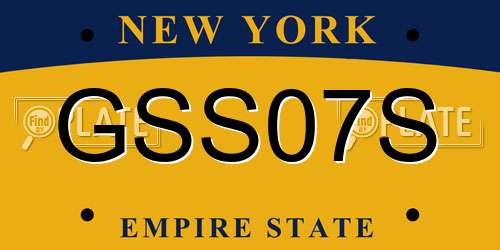 GSS07S New York License Plate