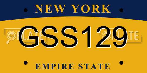 GSS129 New York License Plate