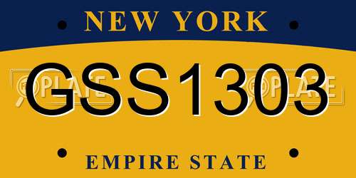 GSS1303 New York License Plate