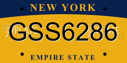 GSS6286 New York License Plate