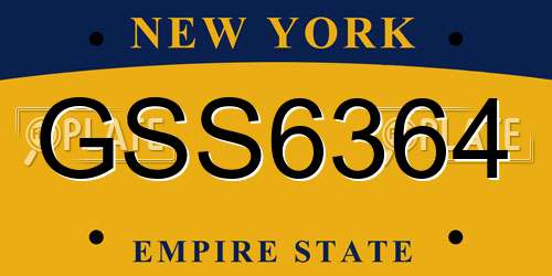 GSS6364 New York License Plate